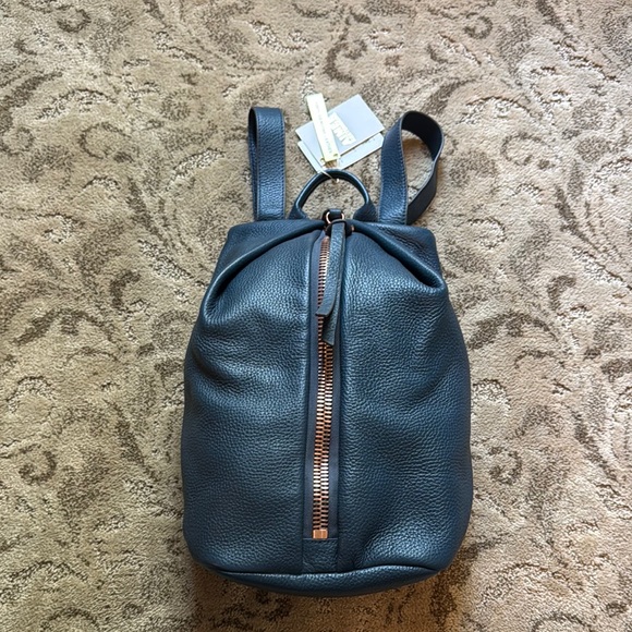 Stylish Blue Leather Backpack